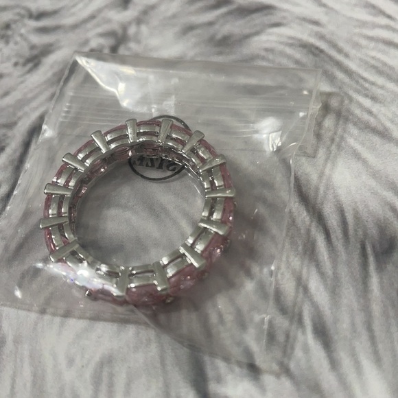 Pink Cubic Zirconia Eternity Ring - Picture 4 of 10